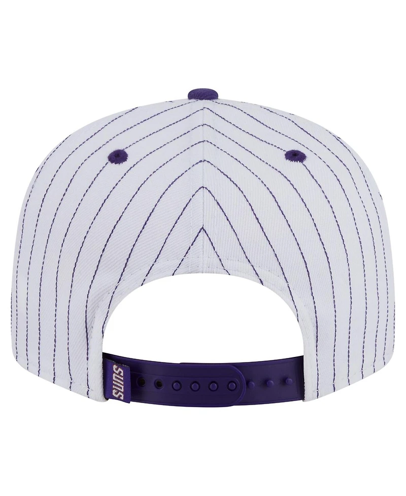 New Era Men's White Phoenix Suns Deceptor Pinstripe 9FIFTY Snapback Hat