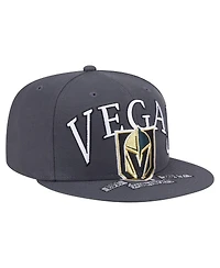 New Era Men's Gray Vegas Golden Knights Oversized Arch 59Fifty Fitted Hat