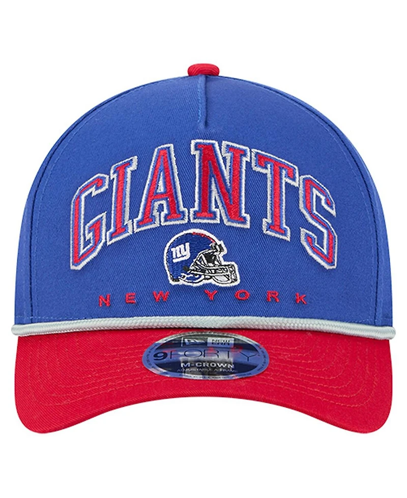 New Era Men's Royal New York Giants Arch Coolera 9FORTY A-Frame Adjustable Hat