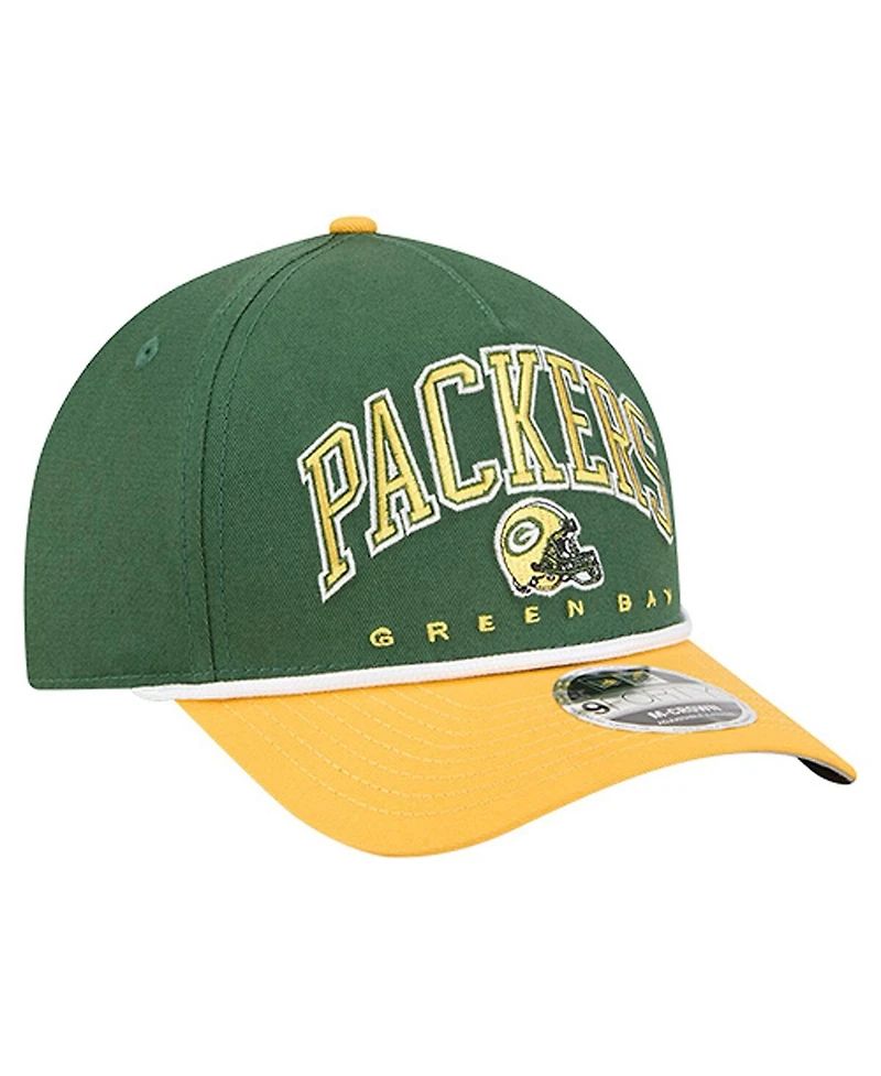 New Era Men's Green Green Bay Packers Arch Coolera 9FORTY A-Frame Adjustable Hat