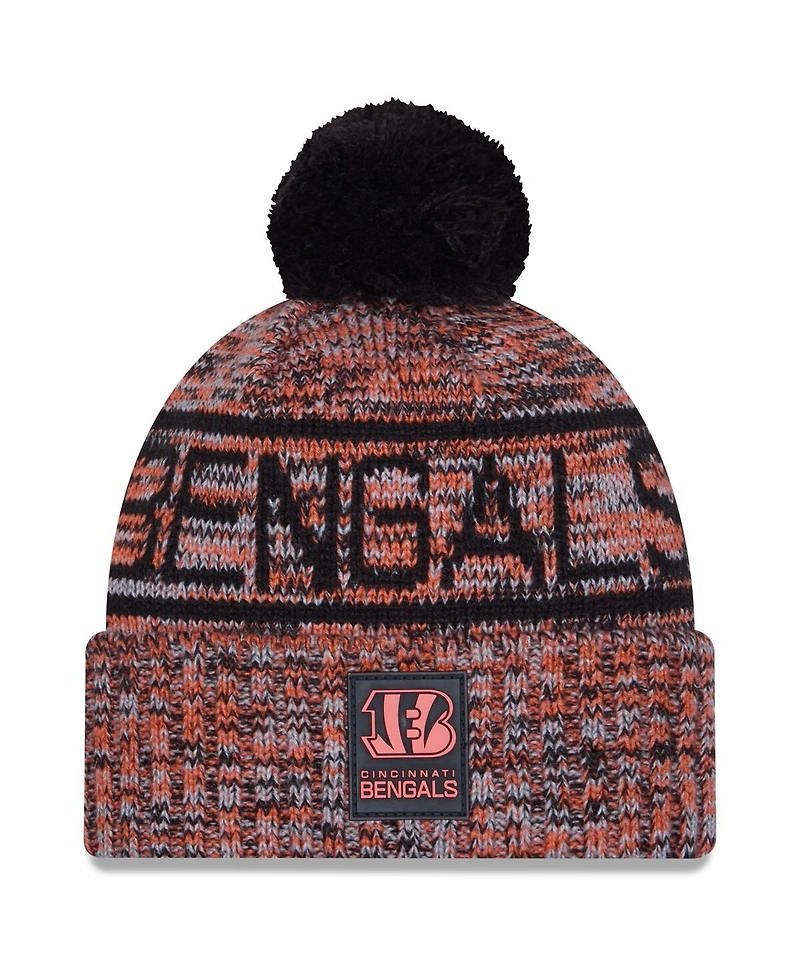 New Era Men's Orange Cincinnati Bengals 2025 Sideline Cold Weather Cuffed Pom with Knit Hat