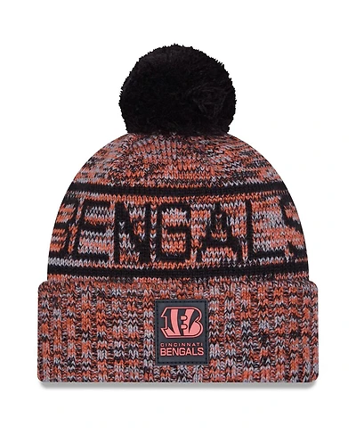 New Era Men's Orange Cincinnati Bengals 2025 Sideline Cold Weather Cuffed Pom with Knit Hat
