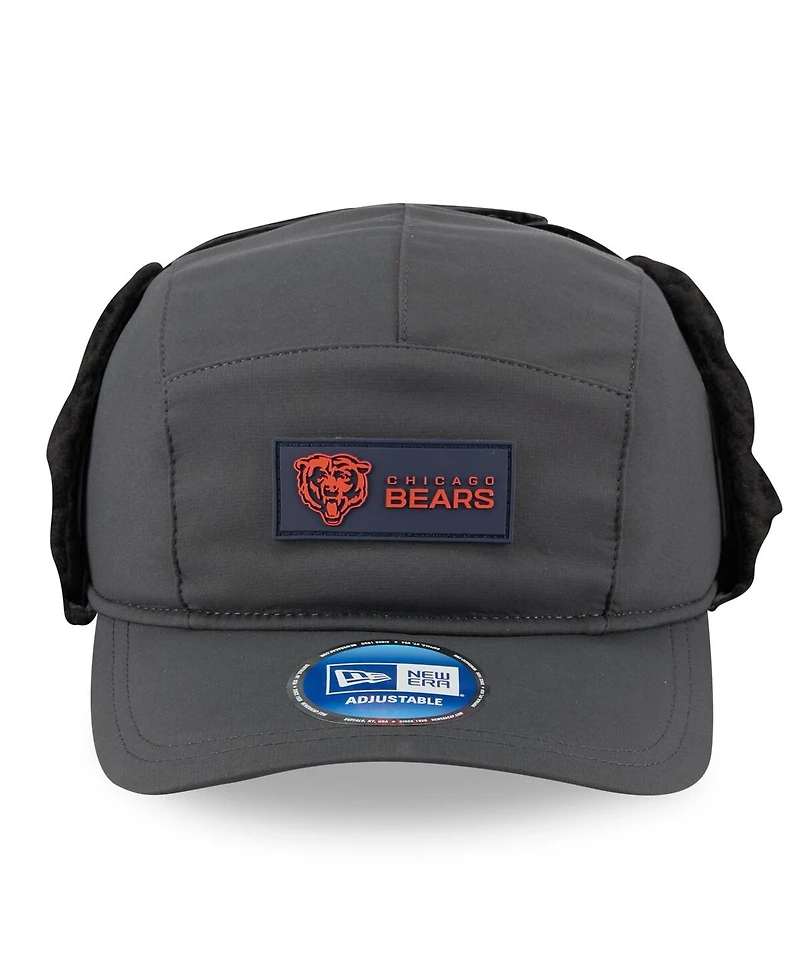 New Era Men's Charcoal Chicago Bears 2025 Sideline Cold Weather Runner Dog Ear Adjustable Hat