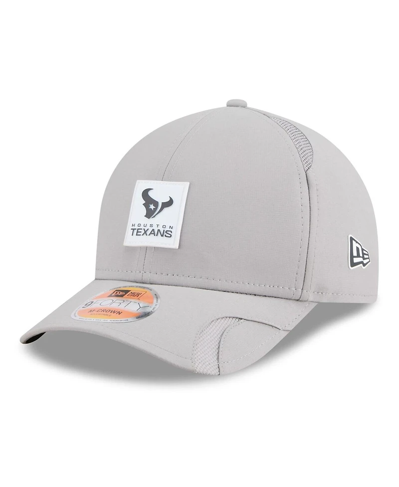 New Era Men's Gray Houston Texans 2025 Sideline M-Crown 9FORTY Adjustable Hat
