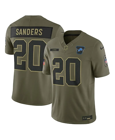 Nike Men's Barry Sanders Olive Detroit Lions 2025 Salute to Service Retired Limited Jersey