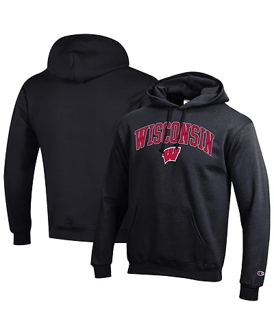 Champion Men's Wisconsin Badgers Arched Logo Fleece Pullover Hoodie