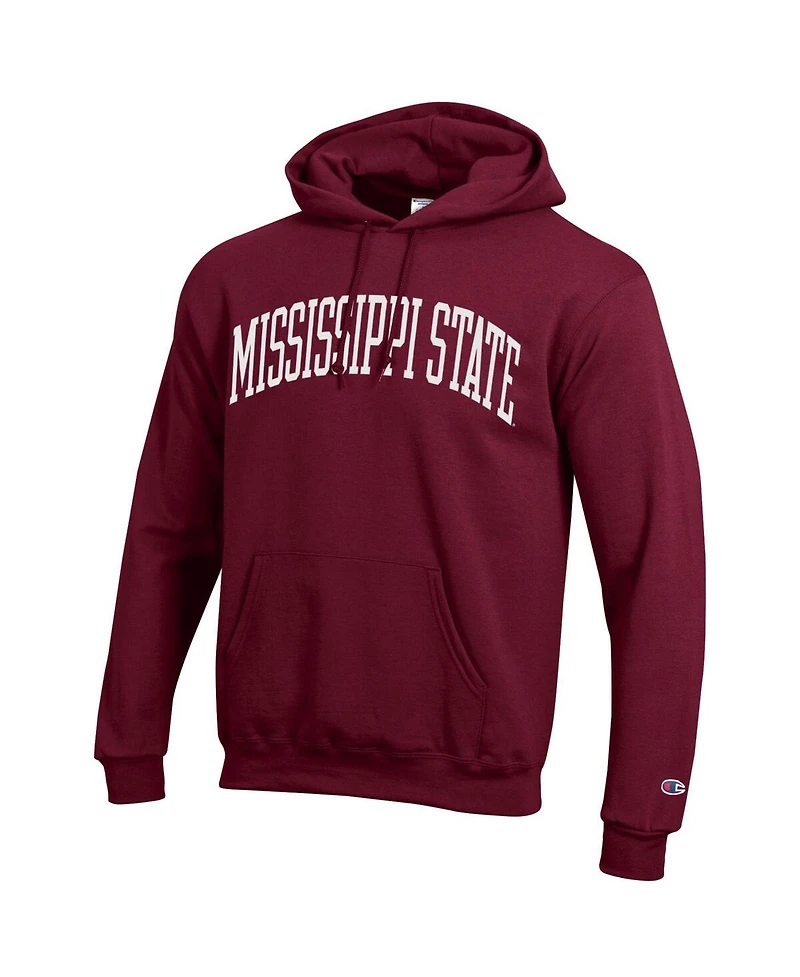Champion Men's Maroon Mississippi State Bulldogs Basic Arch Fleece Pullover Hoodie