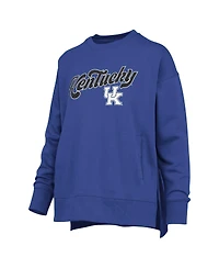 Pressbox Women's Royal Kentucky Wildcats Bonanza Chenille Harper Script Sweatshirt