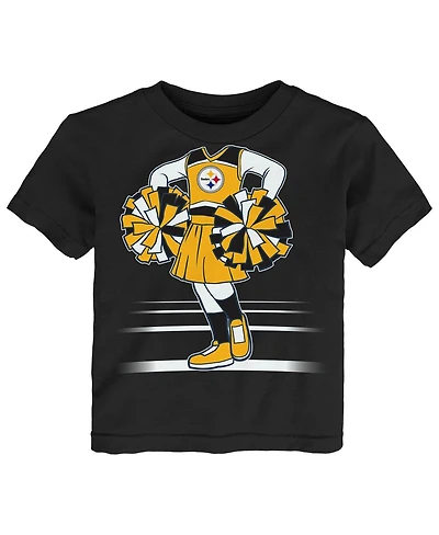 Outerstuff Girls Toddler Black Pittsburgh Steelers Game Fit T-Shirt