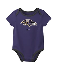 Nike Baby Boys and Girls 3-Piece Baltimore Ravens Bodysuit Set