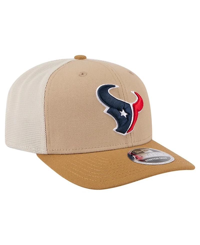 New Era Men's Light Beige Houston Texans Two-Tone Trucker 9SEVENTY Adjustable Hat