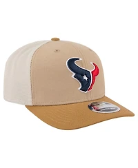 New Era Men's Light Beige Houston Texans Two-Tone Trucker 9SEVENTY Adjustable Hat