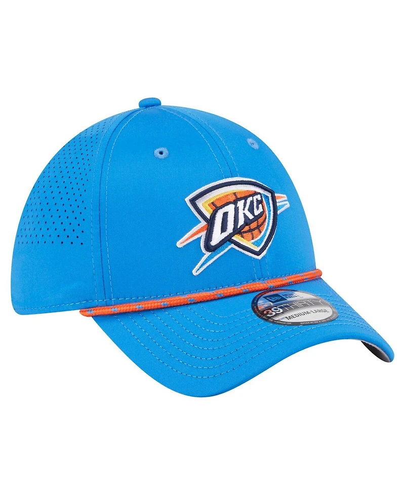 New Era Men's Blue Oklahoma City Thunder Featherweight Poly Rope Flex 39Thirty Hat