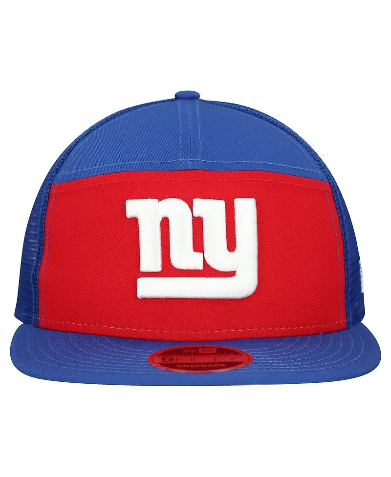 New Era Men's Red/Royal New York Giants Outdoor Split Panel 9FIFTY Snapback Hat