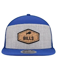 New Era Men's Gray/Royal Buffalo Bills Cork Split Panel 9FIFTY Trucker Snapback Hat