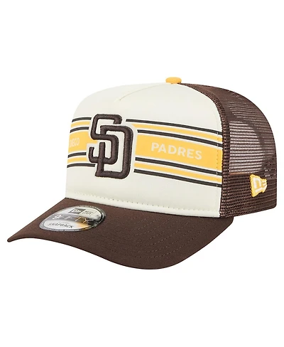 New Era Men's Cream/Brown San Diego Padres Banner A-Frame 9FIFTY Trucker Snapback Hat