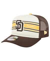 New Era Men's Cream/Brown San Diego Padres Banner A-Frame 9FIFTY Trucker Snapback Hat