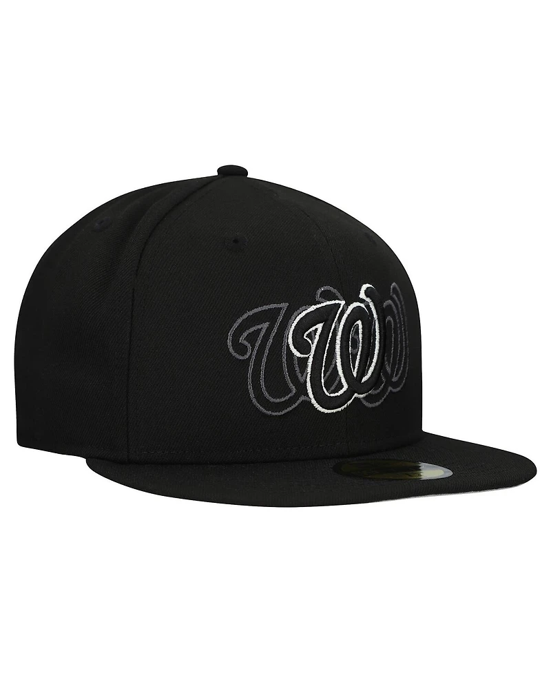 New Era Men's Black Washington Nationals Tri-Hit 59FIFTY Fitted Hat