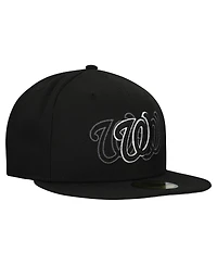 New Era Men's Black Washington Nationals Tri-Hit 59FIFTY Fitted Hat