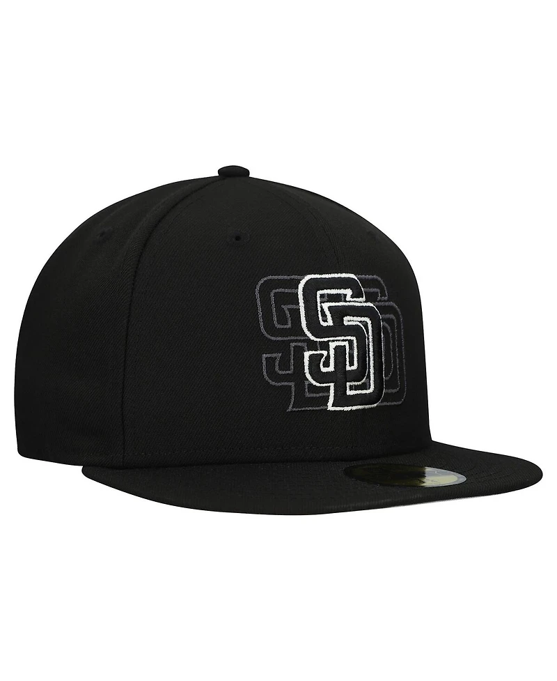 New Era Men's Black San Diego Padres Tri-Hit 59FIFTY Fitted Hat