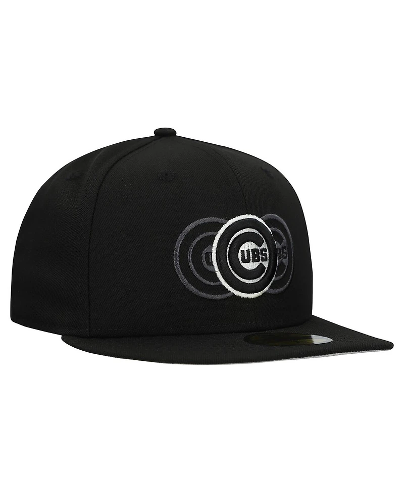 New Era Men's Black Chicago Cubs Tri-Hit 59FIFTY Fitted Hat