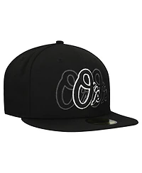 New Era Men's Black Baltimore Orioles Tri-Hit 59FIFTY Fitted Hat