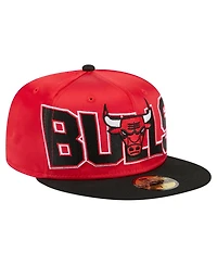 New Era Men's Red/Black Chicago Bulls Satin Two-Tone 59FIFTY Fitted Hat