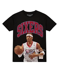 Mitchell & Ness Men's Allen Iverson Black Philadelphia 76ers Hardwood Classics Player Arch T-Shirt