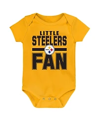 Outerstuff Newborn 3-Piece Pittsburgh Steelers Little Tike Bodysuit Set