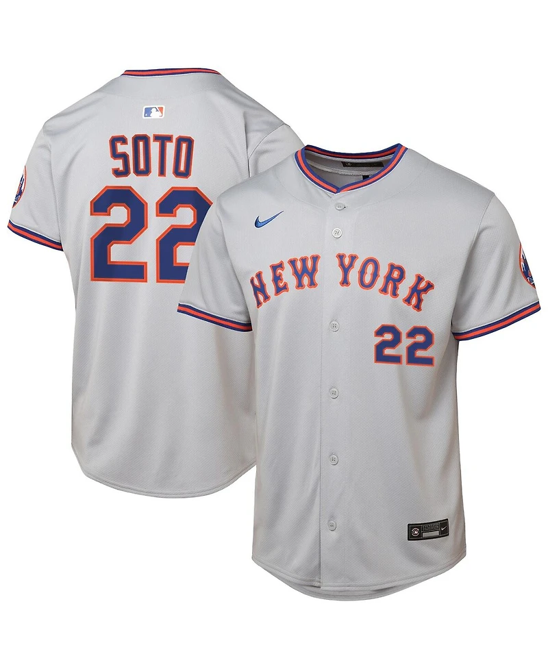 Nike Big Boys and Girls Juan Soto Gray New York Mets Limited Player Jersey