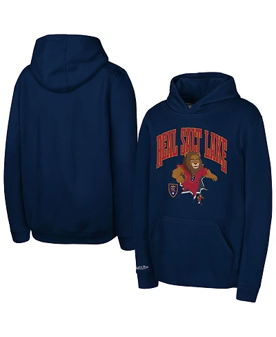 Mitchell & Ness Big Boys and Girls Navy Real Salt Lake Mascot Break Out Pullover Hoodie