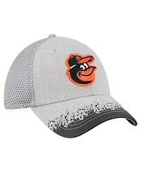 New Era Men's Gray Baltimore Orioles Visor Paint Splatter 39THIRTY Flex Hat