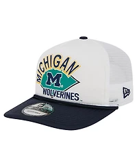 New Era Men's White Michigan Wolverines Diamond 19TWENTY Golfer Adjustable Hat