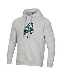 Under Armour Men's Gray Notre Dame Fighting Irish Leprechaun Rival Raglan Fleece Hoodie