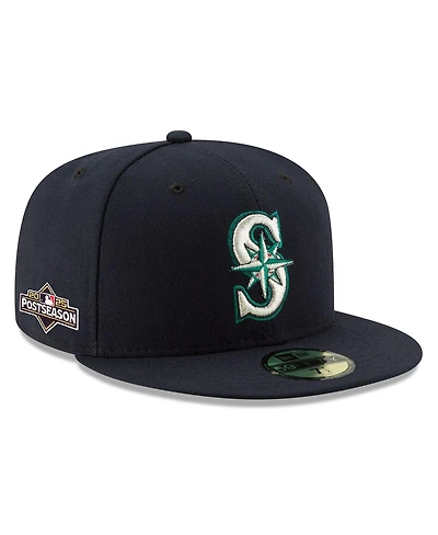 New Era Men's Navy Seattle Mariners 2025 Mlb Postseason Side Patch 59FIFTY Fitted Hat