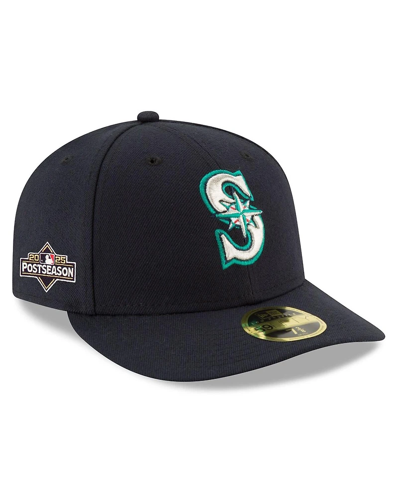 New Era Men's Navy Seattle Mariners 2025 Mlb Postseason Side Patch Low Profile 59FIFTY Fitted Hat