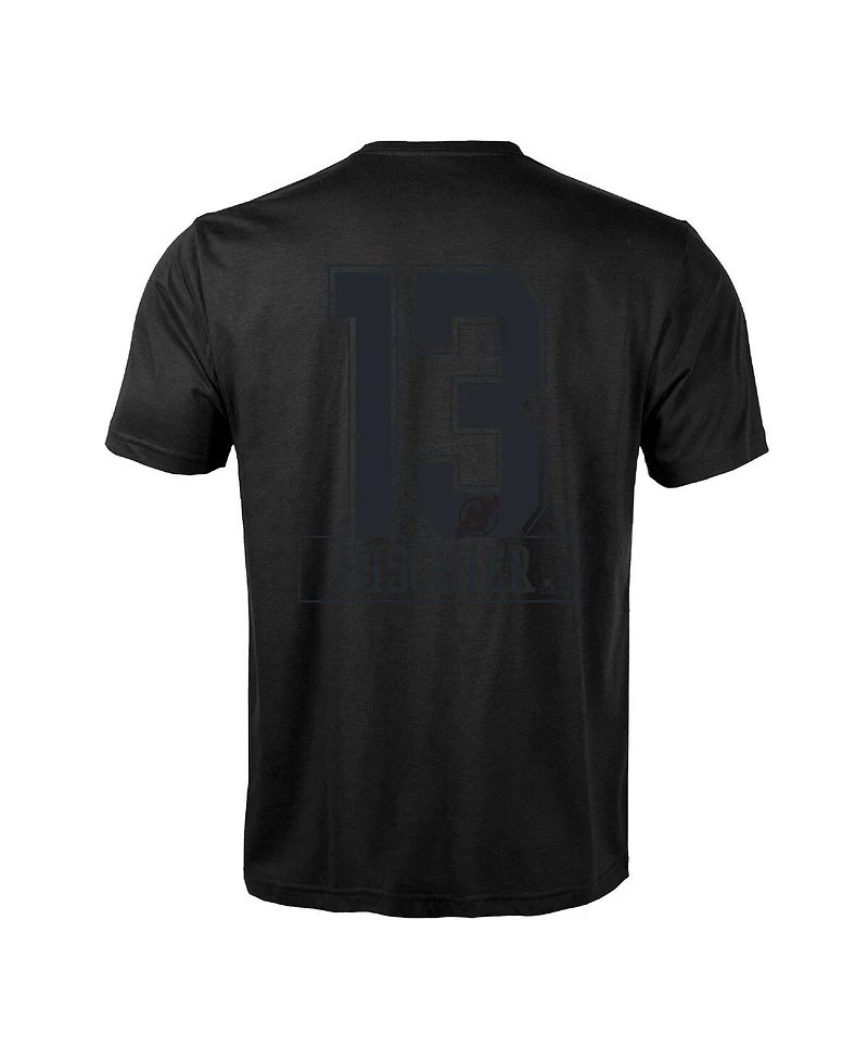 LevelWear Men's Nico Hischier Black New Jersey Devils Richmond Darkside Name Number T-Shirt