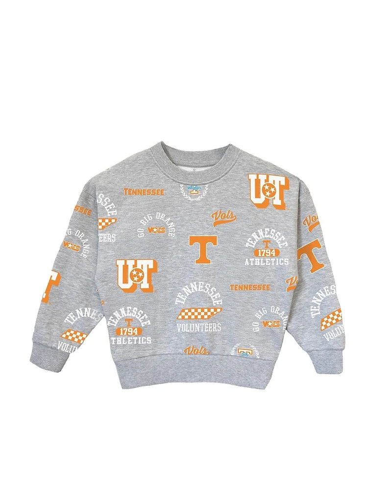 Gameday Couture Big Girls Gray Tennessee Volunteers Always on Repeat Pullover Sweatshirt
