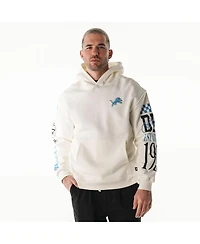 The Wild Collective Men's and Women's Cream Detroit Lions Stacked Graphic Sleeve Fleece Hoodie