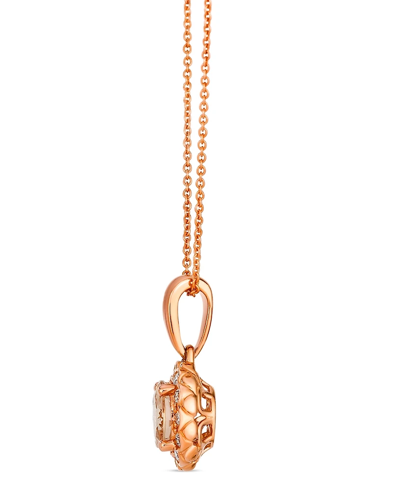 Le Vian Morganite (.88 ct. t.w.) and Vanilla Diamond Pendant Necklace (.16 ct. t.w.) in 14K Strawberry Gold