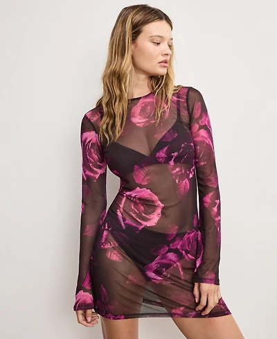 Good American Women's Crewneck Slim Fit Mini Dress, Regular and Plus