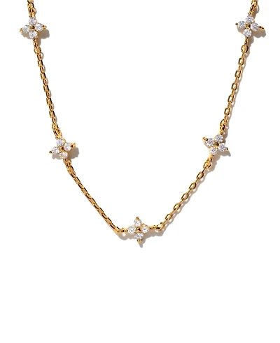 Girls Crew Crystal Shimmer Gold Plated Blossom Anklet