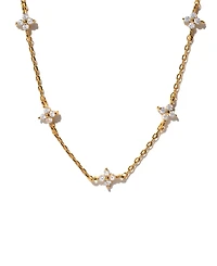 Girls Crew Crystal Shimmer Gold Plated Blossom Anklet