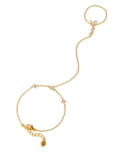 Girls Crew Crystal Gold Plated Flutter Over You Hand Chain