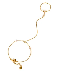 Girls Crew Crystal Gold Plated Flutter Over You Hand Chain