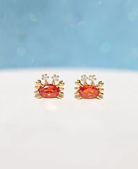 Girls Crew Crystal Gold Plated Cutie Crab Stud Earrings