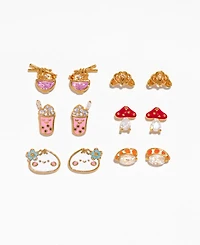 Girls Crew Enamel Juicy Dumpling Gold Plated Stud Earrings