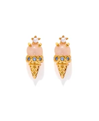 Girls Crew Crystal Gold Plated Ice Cream Shop Stud Earrings