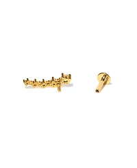 Girls Crew Crystal Gold Plated Estella Ear Crawler Flat Back Earrings