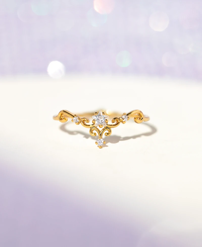 Girls Crew Crystal Gold Plated Wish Granted Rings